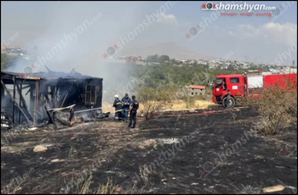 Հրդեհ՝ Ջրվեժի գազալցակայանի հարևանությամբ. փայտե տնակն ամբողջությամբ վերածվել է մոխրի